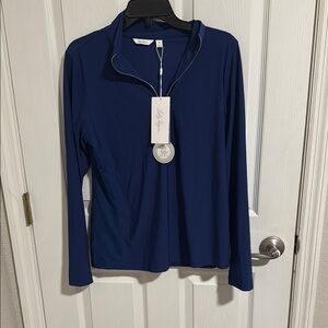 Lady Hagen Blue Long Sleeve Quarter Zip Medium